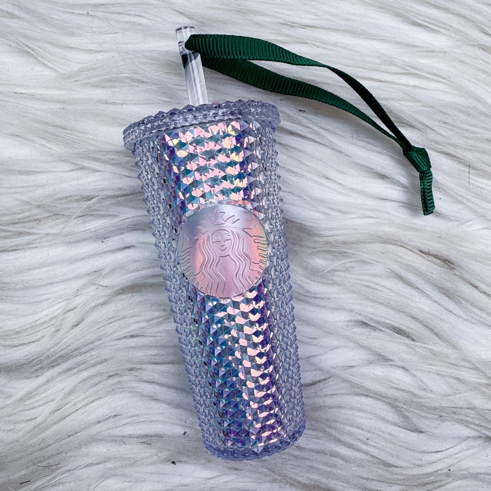 Starbucks China 2022 Studded Ornament Keychain Unicorn Iridescent Bling NEW